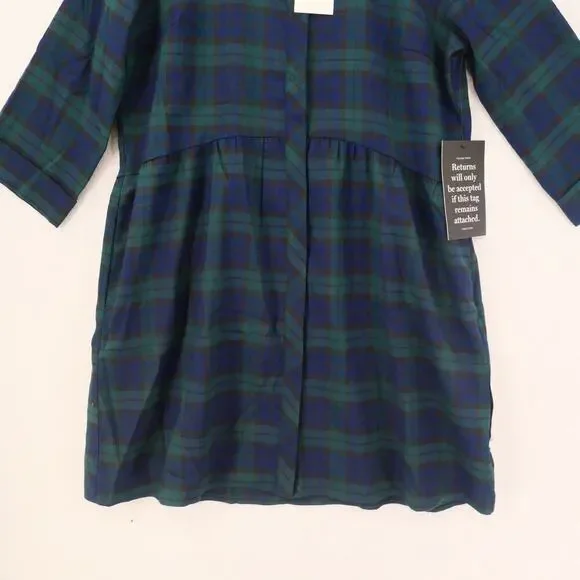 NEW Tuckernuck Women's XXXL Blackwatch Royal Blue Green Shirt Dress Holiday - Picture 8 of 11